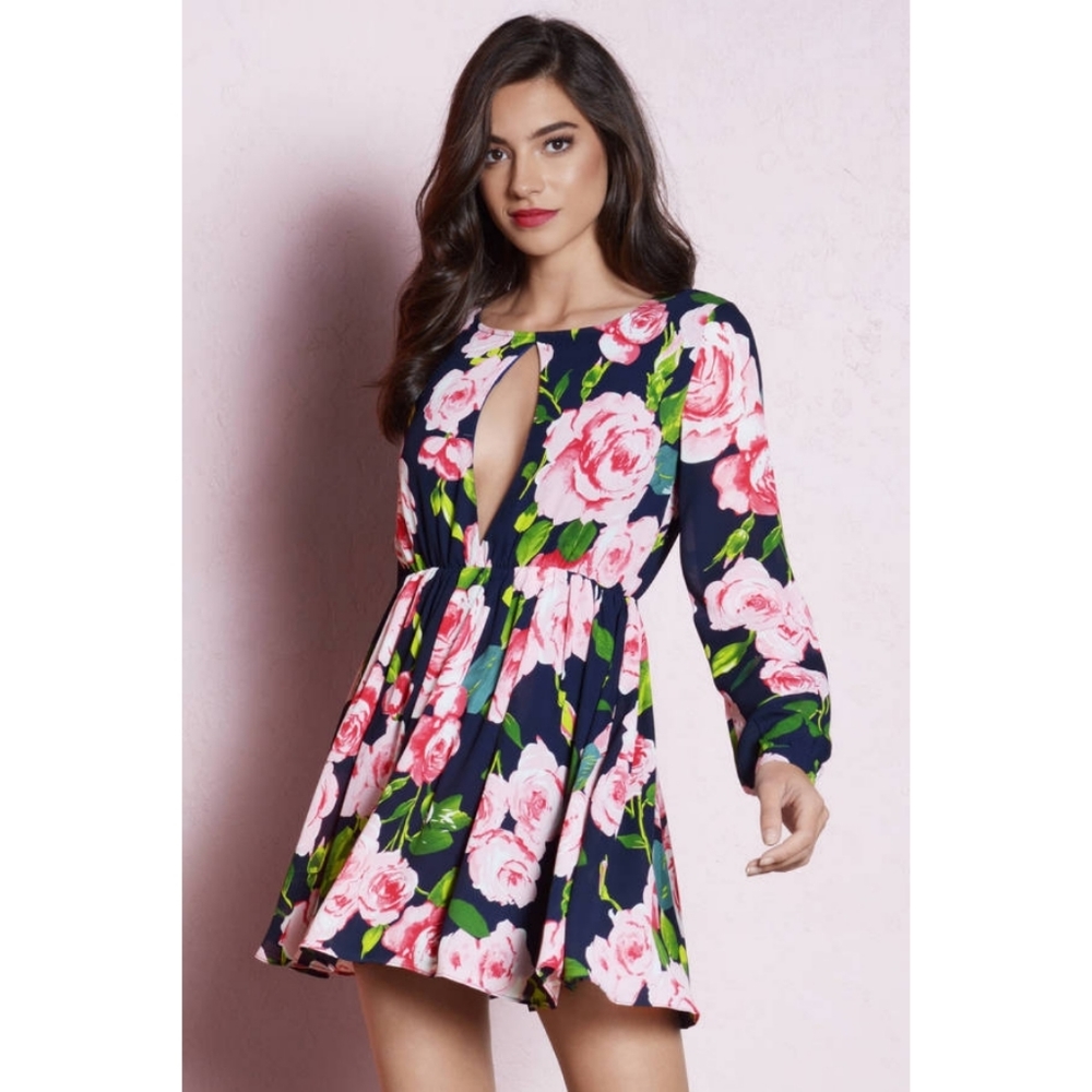 tobi • infinite bliss skater dress navy floral